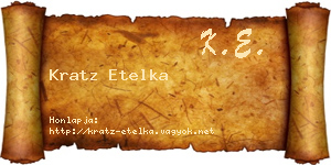 Kratz Etelka névjegykártya